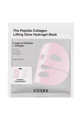 COSRX peptide collagen lifting glow hydrogel mask pack shot hydrates and brightens