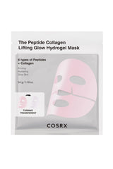 COSRX peptide collagen lifting glow hydrogel mask pack shot hydrates and brightens