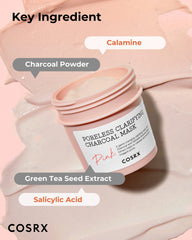 CosRX Pink Pore Clarifying Charcoal Mask wash-off action shown in sink.