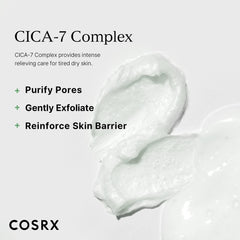 COSRX Pure Fit Cica Creamy Foam Cleanser ingredients centella label highlighting natural content