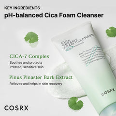 COSRX Pure Fit Cica Creamy Foam Cleanser packaging front with clean design