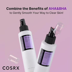 COSRX toner packaging highlighting gentle exfoliation in a clean design