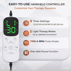 COSTAPARTAY wearable red light cap on head for hands-free use.