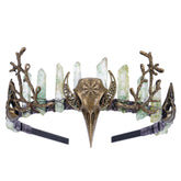 CoTeeZa Green Fairy Crystal Crown closeup of sparkling crystals for elegant wedding shine