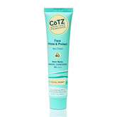 CoTZ Face Prime & Protect bottle showing mineral sunscreen with SPF 40 for a sheer, matte finish