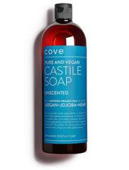 Cove Castile Soap Unscented 1L bottle for gentle cleansing