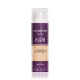 CoverGirl Advanced Radiance Foundation bottle with sleek packaging for smooth, even coverage.
