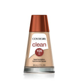 COVERGIRL Clean Makeup Ivory 105 bottle shows breathable, lightweight foundation texture for daily wear