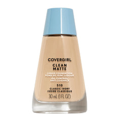 CoverGirl Clean Matte foundation bottle in Classic Ivory, ready for oil control throughout the day.