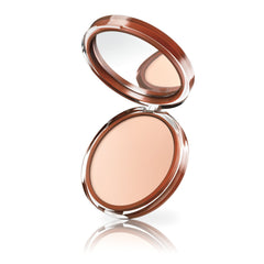 CoverGirl Clean Pressed Powder swatch shows natural shine-free finish