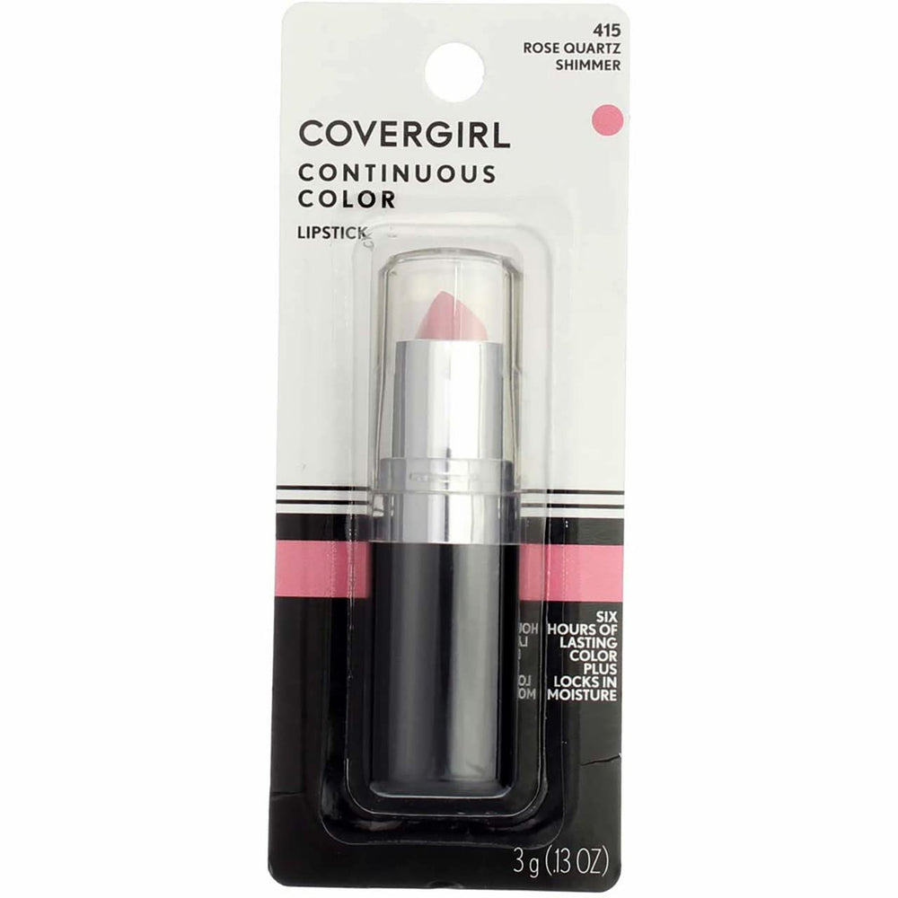 CoverGirl Continuous Color Lipstick Rose Quartz four-pack with smooth, moisturizing color for daily wear.