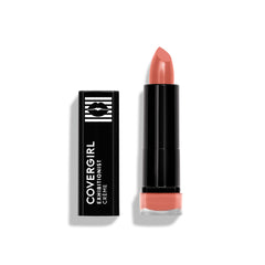 CoverGirl Exhibitionist Coral Dreams swatch reveals vibrant color with creamy finish