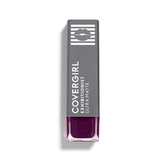 CoverGirl Exhibitionist lipstick application swatch reveals rich color and matte comfort.
