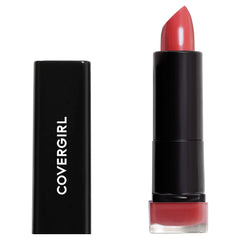 CoverGirl Exhibitionist Lipstick Cream HOT 305 color swatch shows rich, moisturizing shade.