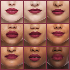 CoverGirl Exhibitionist Ultra Matte Lipstick High Roller close-up texture detail