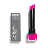 CoverGirl Exhibitionist Lipstick Wink Wink glides smoothly for long-lasting matte color.