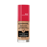 Covergirl Outlast Extreme Wear bottle with pump for effortless, long-lasting application.