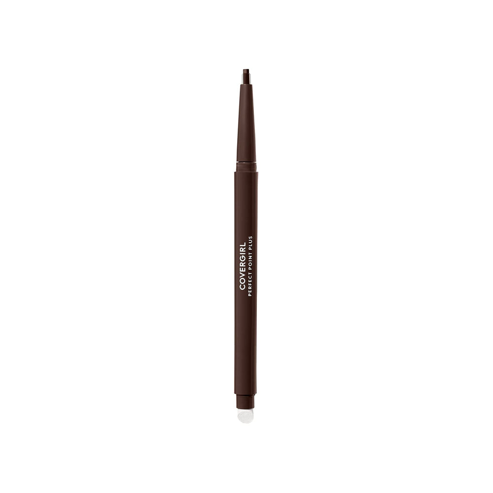 CoverGirl Perfect Point Plus Eyeliner Espresso shown with precise micro-point for clean lines.