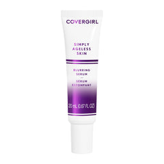 CoverGirl Simply Ageless serum bottle closeup highlighting hydrating formula for radiant skin