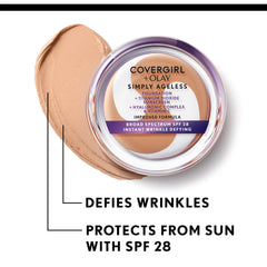 CoverGirl Simply Ageless SPF 28 protection on the skin during daily activities.