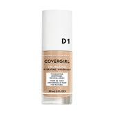 CoverGirl truBLEND Liquid Foundation bottle close-up shows smooth application