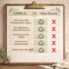 Cowlo unscented balm being applied for gentle hydration
