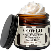 Cowlo whipped beef tallow face jar for fragrance-free hydration on sensitive skin