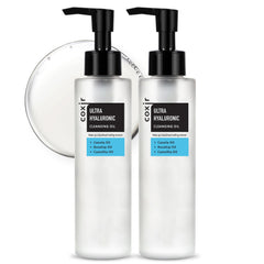 coxir Ultra Hyaluronic Cleansing Oil bottle for gentle, hydrating makeup removal