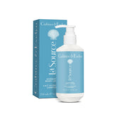 Crabtree & Evelyn La Source bottle pour, delivering lightweight hydration for refreshed skin.