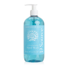 Crabtree & Evelyn La Source hand wash bottle for gentle cleansing and skin conditioning.