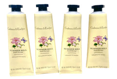 Crabtree & Evelyn Summer Hill hand therapy tubes, close-up, highlighting hydrating formula.