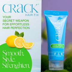 Crack Hair Fix travel cream pack shown for on-the-go styling.