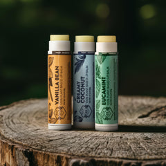 Crate 61 Lip Balm USDA Organic ingredients label close-up for natural nourishment.
