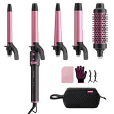 CrazyMar 5-in-1 rotating curling iron set for versatile styling at home or on the go