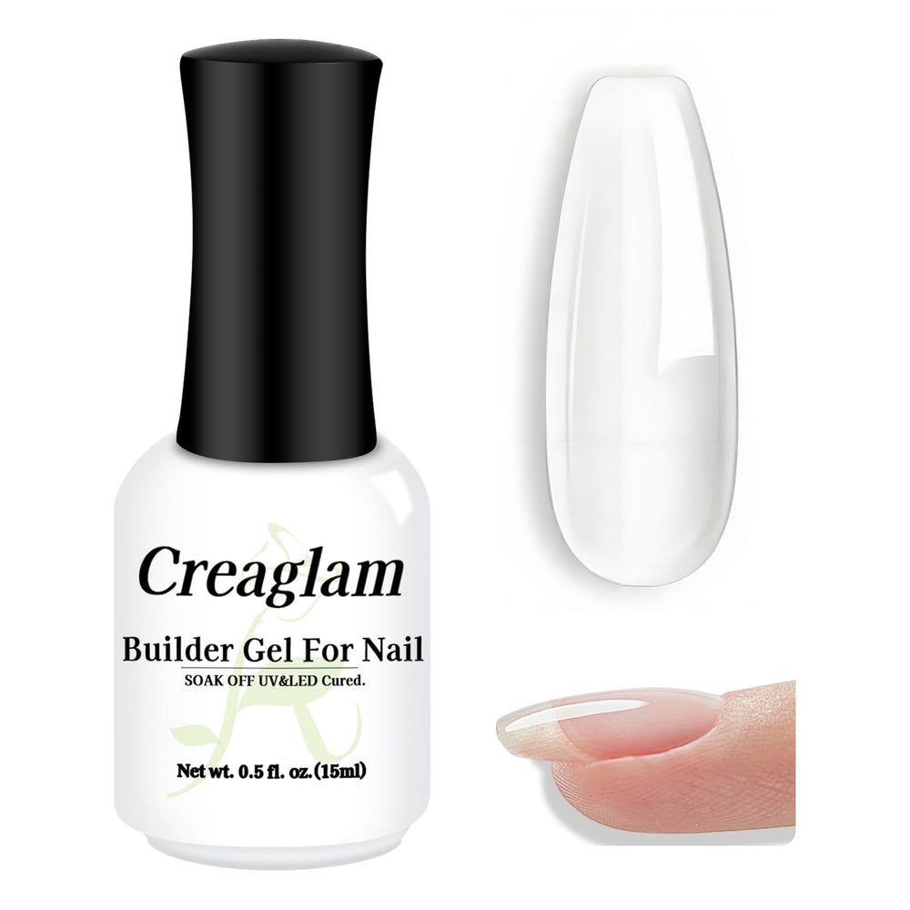 Creaglam Builder Gel apex-building close-up showing strong nail structure
