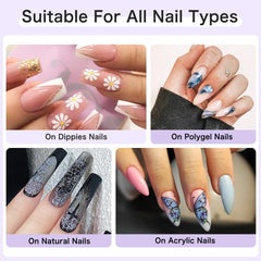 Creaglam nail foil glue brush cap ensures precise application during transfers.