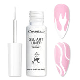 Creaglam White Nail Art Gel Liner with ultra-fine brush for crisp French tips.