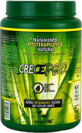 Crece Pelo hair growth treatment jar shows a natural formula for thicker, healthier-looking hair.