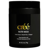 Créé Cree Nutri Mask caviar extract bottle nourishes hair softly.