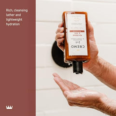 Cremo Bourbon & Oak scent profile bottle highlights a rich bourbon aroma for grooming.