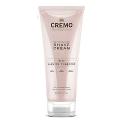 Cremo Jasmine Tuberose Reserve bottle with moisturizing shave cream for a smooth shave
