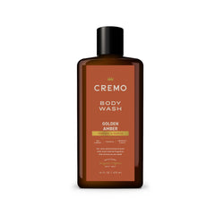 Cremo Rich-Lathering Golden Amber Body Wash bottle highlights rich lather for daily grooming.