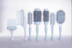 Cricket Friction Free Vent Brush featuring a non-slip handle for precise blow-drying control.
