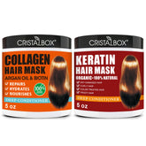 CRISTALBOX Keratin Hair Mask pack shot boosts softness and manageability.