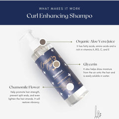 Cristina's Curls Kids Shampoo low-foam lather softens curls during wash.