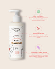 Cristina's Curls Kids Shampoo scalp massage shows a 60-second, comfortable cleanse.