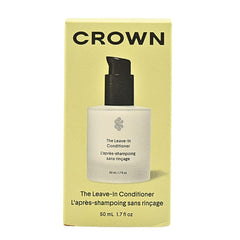 Crown Affair mini leave-in cream on damp hair shows moisture lock and smoothness.