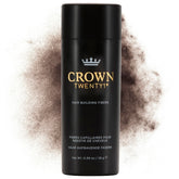 CROWN TWENTY1 hair fibers in dark brown deliver instant coverage for thinning areas