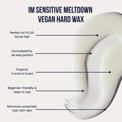 Crybaby Wax coconut-infused formula for smoother, more comfortable facial hair removal.