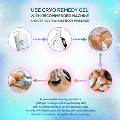 Cryo Remedy conductive gel gliding demonstrates smooth skin contact during use.